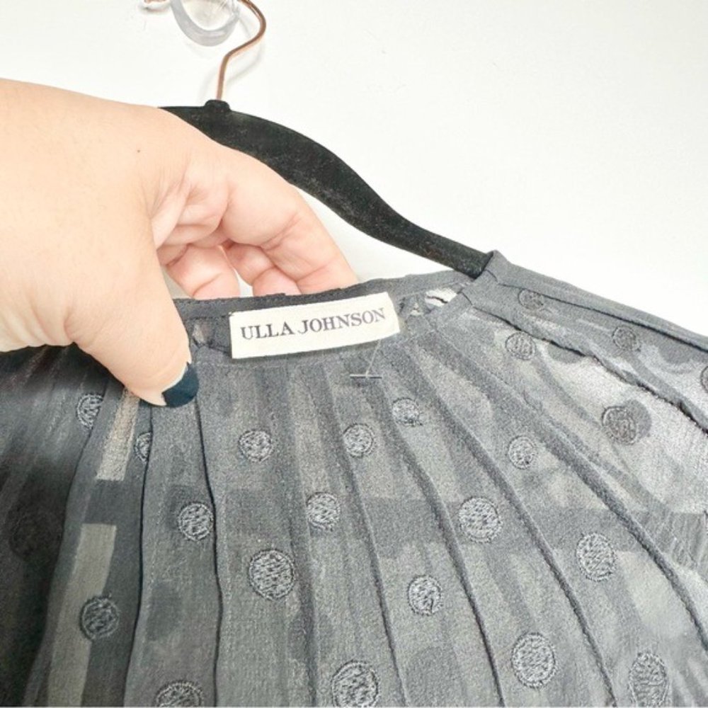 Ulla Johnson Black Silk Polka Dot Ruffle Dress - Picture 5 of 8